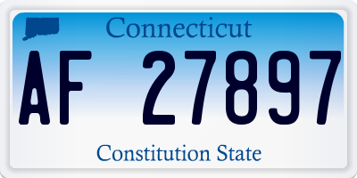 CT license plate AF27897