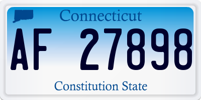 CT license plate AF27898