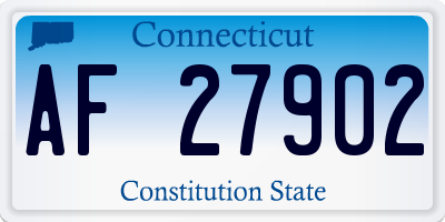 CT license plate AF27902