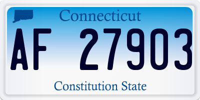 CT license plate AF27903