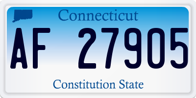 CT license plate AF27905