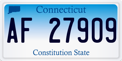 CT license plate AF27909