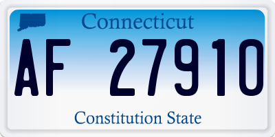 CT license plate AF27910