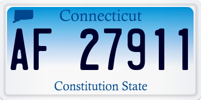CT license plate AF27911