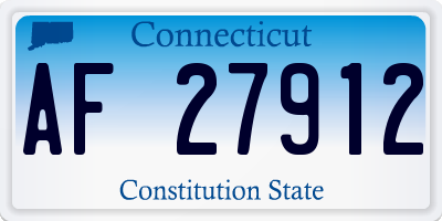 CT license plate AF27912