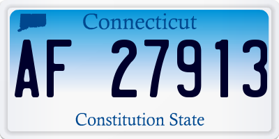 CT license plate AF27913