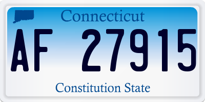 CT license plate AF27915