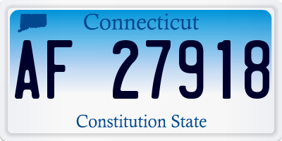 CT license plate AF27918