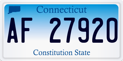 CT license plate AF27920