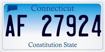 CT license plate AF27924
