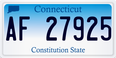 CT license plate AF27925