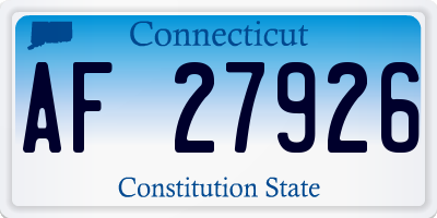CT license plate AF27926