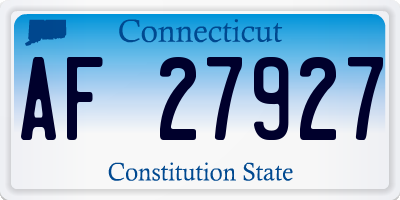 CT license plate AF27927