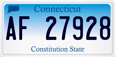 CT license plate AF27928
