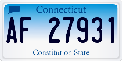 CT license plate AF27931
