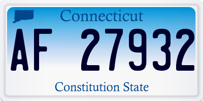 CT license plate AF27932