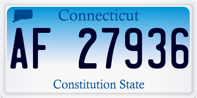 CT license plate AF27936