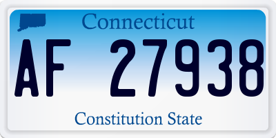 CT license plate AF27938