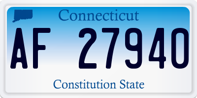 CT license plate AF27940