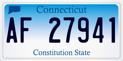 CT license plate AF27941