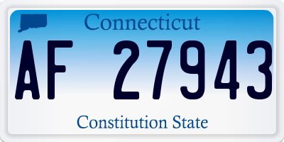 CT license plate AF27943
