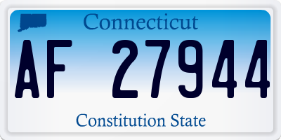 CT license plate AF27944