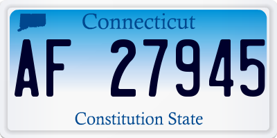 CT license plate AF27945