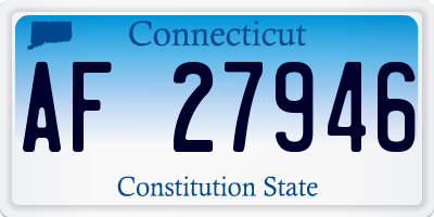 CT license plate AF27946