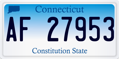 CT license plate AF27953