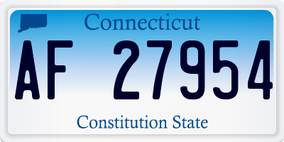 CT license plate AF27954