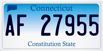 CT license plate AF27955