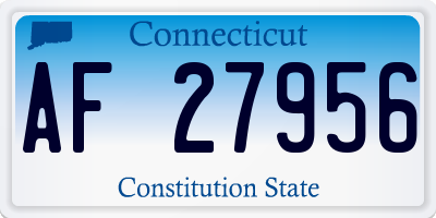 CT license plate AF27956