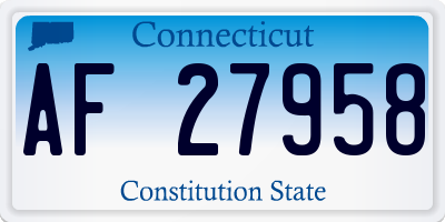 CT license plate AF27958