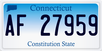 CT license plate AF27959