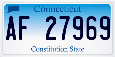 CT license plate AF27969