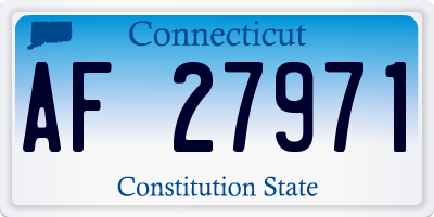 CT license plate AF27971