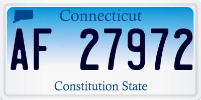 CT license plate AF27972