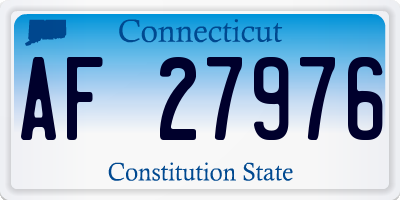 CT license plate AF27976