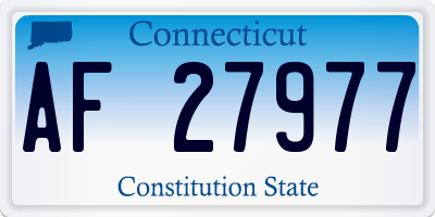 CT license plate AF27977