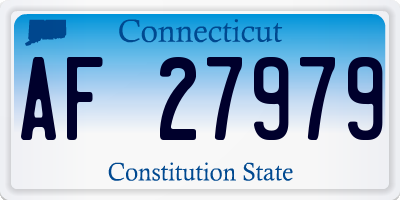 CT license plate AF27979