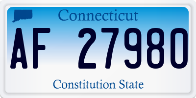 CT license plate AF27980