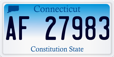 CT license plate AF27983