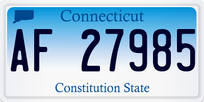CT license plate AF27985