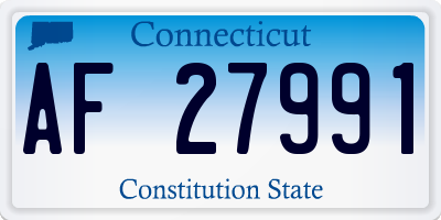 CT license plate AF27991