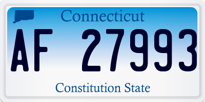 CT license plate AF27993