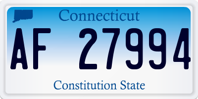 CT license plate AF27994