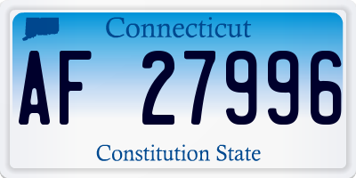CT license plate AF27996