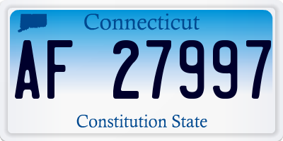 CT license plate AF27997