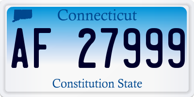 CT license plate AF27999