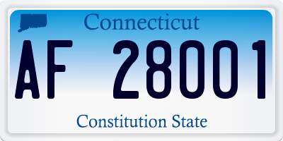CT license plate AF28001